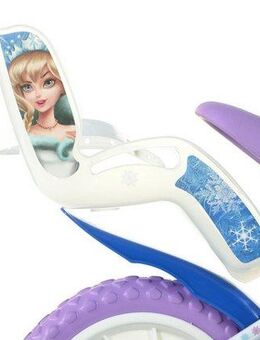 Dino Kinderfahrrad Snow Queen Eiskönigin 12 Zoll, 1 Gang, mit Stützrädern, Korb und Puppensitz