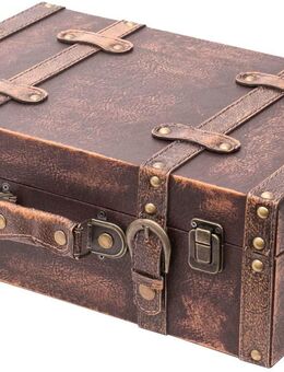 HMF Schatztruhe Vintage Koffer Holztruhe braun 44cm #VKO103-44 - Birkenfeld (Baden-Württemberg)