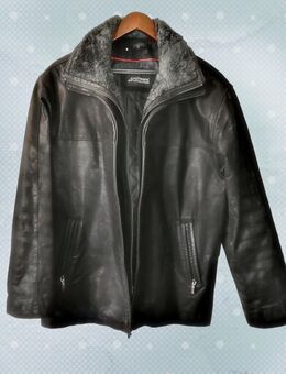 Herren Lederjacke authentic schwarz Gr. 50 abnehmbarer Fellkragen - Recklinghausen