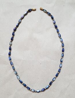 Tina Harper Halskette, 43 cm lang, blaue und goldfarbene Elemente, Schraubverschluss - Hamburg Wandsbek