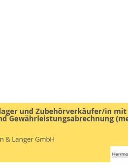 Teiledienstlager und Zubehörverkäufer/in mit Garantie und Gewährleistungsabrechnung (mensch) - Potsdam
