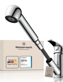 WASSERWERK Spültischarmatur WK 7, Wasserhahn, Küche, Einhebelmischer 90° schwenkbar, 2-fach verstellb., herausziehbar