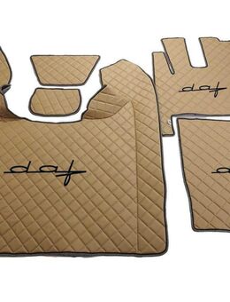 Handmade Gesteppte Fußmatten DAF XF106 AB 2017 – POLYERED-VERSION Automatikgetriebe FARBWAHL Stick Set77112 - Wuppertal