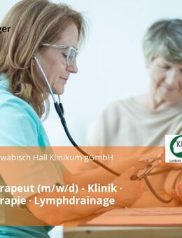 Physiotherapeut (m/w/d) - Klinik · Physiotherapie · Lymphdrainage - Crailsheim