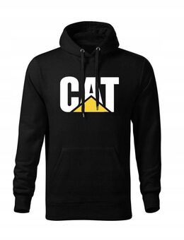 CAT Herren Kapuzenpullover - Schwarzer Baumwollpullover Design 2 - Wuppertal