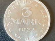 3 Mark „J“ Kursmünze von 1922 Weimarer Republik Deutsches Reich - Münster (Hessen)