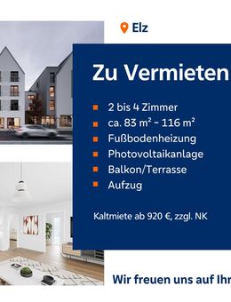 Moderne Neubauwohnung in Elz - Erstbezug mit hochwertiger Ausstattung - Elz