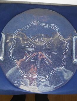 Glas Platte mit Griffen Käseplatte Kuchenteller Servierplatte 5,- - Flensburg