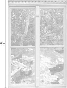queence Wandsticker Bach, Wandsticker, Wandbild, selbstklebend, 3D, Fenster