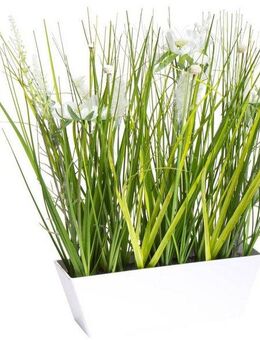 Kunstblume Wiesenblumen im Kunststofftopf Gras, Botanic-Haus, Höhe 37 cm