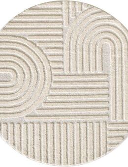 Ayyildiz Teppiche Designteppich ART 1121 Boho Design, rund, Höhe: 20 mm, auch in eckig, 3D Optik, Boho, skandinavisch, weich, Wohnzimmer