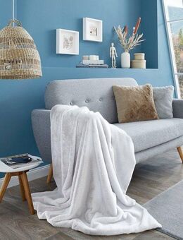 Wohndecke Novara, Sofadecke 130x180 cm, LUXOR living, Kunstfell, Kaninchenfell-Haptik, super weich, Kuscheldecke. waschbar