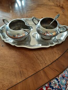 Milch & Zucker mit Tablett - 800er/835er Silber - Steinheim
