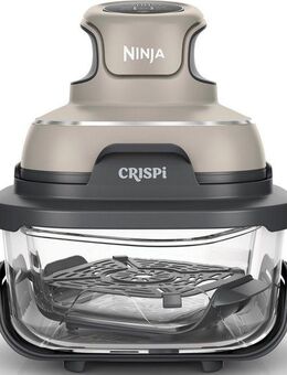 NINJA Heißluftfritteuse Ninja CRISPi 4-in-1 Tragbare Glas-Heißluftfritteuse Stone - [FN101EUST], 1700 W, tragbar