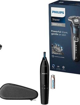 Philips Elektrorasierer Shaver Series 5000 S5889/11, ausklappbarer Präzisionstrimmer, Nasen- und Ohrenhaartrimmer, Etui, mit SkinIQ Technologie