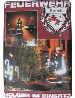 Feuerwehr - Helden im Einsatz - Blechpostkarte mit Umschlag - Doberschütz
