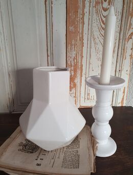 Vase, geometrisch, weiß - Sukow