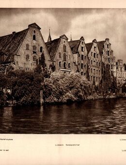 Kunstdruck ; Lübeck , Salzspeicher , ca. 1920 , Blattgröße 30,5cm x 23,5cm , M400 - Görlitz