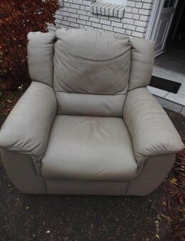 Echt-Leder Design Sessel Calia Italia Gaia? taupe UVP 1299,- made in Italy + Echtleder-Kissen gratis, 69,- - Flensburg
