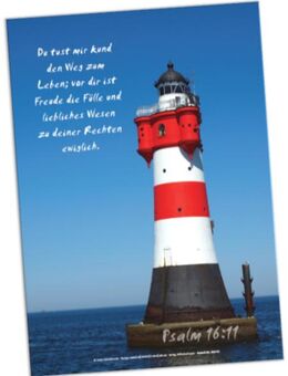 Christliches Poster A1: Leuchtturm Roter Sand I - Plakat A1 - Nordseemotiv mit Bibelvers NEUWARE - Wilhelmshaven