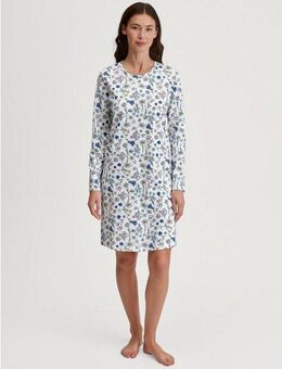 CALIDA Nachthemd Flower Nights Allover-Print, Pure Cotton, Langarm, atmungsaktiv, weich