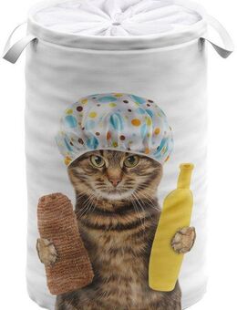 Sanilo Wäschekorb Shower Cat, 60 Liter, faltbar, mit Sichtschutz