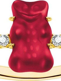 THOMAS SABO Fingerring THOMAS SABO x HARIBO Schmuck: Ring mit Goldbär, mit Kristallglas, Zirkonia (synth)