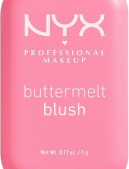 NYX Rouge Makeup Buttermelt Blush, Cremige, leichte Textur, variable Deckkraft, pflegende Formel.