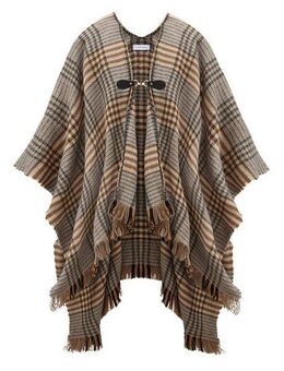 LASCANA Strickponcho Cape modisches Karo Muster & Schnalle, Karotuch, Poncho, Schal, VEGAN