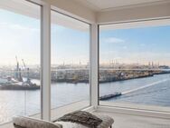 Panoramablicke über die Elbe - Exklusive Vier-Zimmer-Wohnung auf der Strandkaispitze im Luxustower FiftyNine - Hamburg