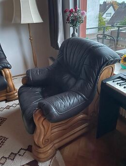 Ledersofa mit Massivholzrahmen - Essen