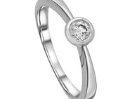ONE ELEMENT Diamantring 0.1 ct Diamant Brillant Zarge Ring aus 585 Weißgold, Damen Gold Schmuck Zarge