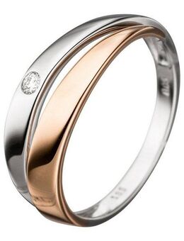 JOBO Diamantring, 585 Gold bicolor mit Diamant