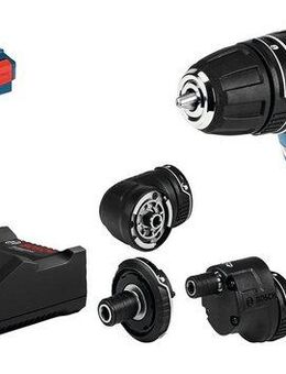 Bosch Professional Akku-Bohrschrauber GSR 12V-15, max. 1300 U/min, (Set), inkl. 2 Akkus, Ladegerät, Koffer und Flexi-Click Aufsätze