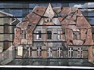 Otfried Mahnke Collage Materialbild Dachziegel Gemälde auf Holz - Köln