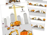 Baby Best Babybettwäsche Baustelle, Flanell, mit niedlichem Baustellen Motiv