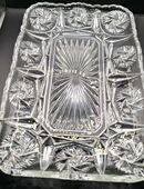 Glasschale Dessertschale 25cm lang 17cm breit 3cm hoch verziert Glas Dekoration in 45259