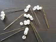 6x Haarnadeln mit weißen Perlen - Dortmund Aplerbeck