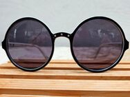 Rund, Edel, Luxus, Sonnenbrille mit Strasssteinen Schwarz/Weiß - Grevenbroich