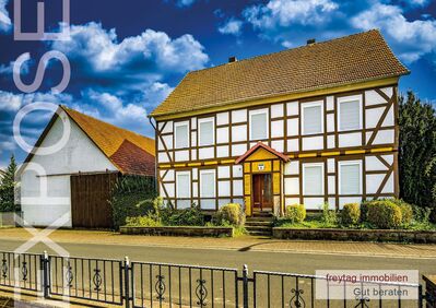 Einfaches Haus auf dem Lande an der Weser