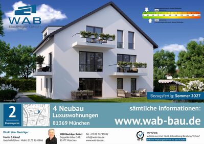 2-Zimmer Neubau Luxuswohnung (3), mit 2 Balkonen