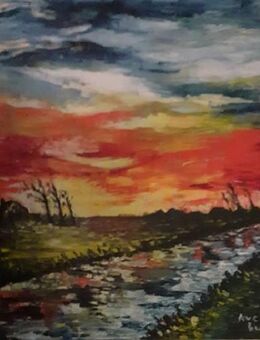 Kunsthandel Gennep - "Landschaft Sonnenuntergang" - Kleve Zentrum