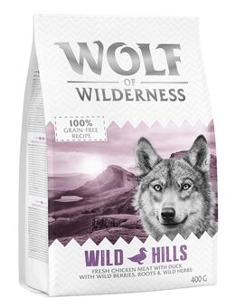 Wolf of Wilderness Rutschfester Edelstahlnapf für Hunde - passend dazu: Wolf of Wilderness Trockenfutter - Wild Hills (400 g)