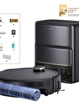 Mova Saugroboter mit Wischfunktion Z60 Ultra Roller Complete, 700 W, mit Beutel, Warmwasser-Wischsystem, Rollenmopp, überwindet Hindernisse, 28.000 Pa