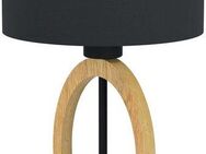 EGLO Tischleuchte BASILDON 1, Leuchtmittel wechselbar, ohne Leuchtmittel, Tischleuchte in schwarz und braun aus Stahl, Holz - exkl. E27 - 40W