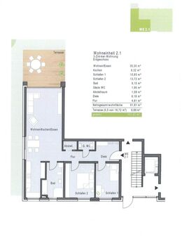 11 hochwertige NEUBAU-ETW - Neubaugebiet Sandäcker Veitshöchheim - 3-Zimmer-ETW (WE 2.1) - Veitshöchheim