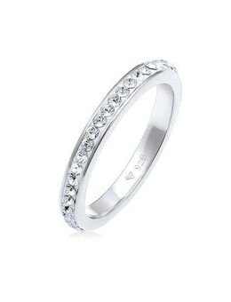 Elli Fingerring Bandring 925 Silber vergoldet, mit Kristallen von Swarovski®