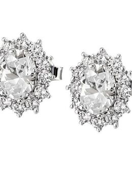 Firetti Paar Ohrstecker Schmuck Geschenk Silber 925 Ohrschmuck Ohrringe Lady D Diana Royal, mit Glasstein, Zirkonia (synth)