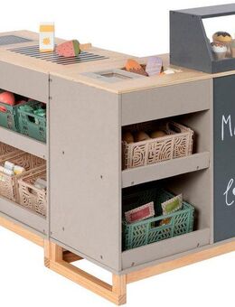 MUSTERKIND® Kaufladen Bollea, warmgrau/natur, FSC®-Holz aus gewissenhaft bewirtschafteten Wäldern