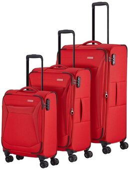 travelite Trolleyset CHIOS S/M/L, 4 Rollen, (Set, 3 tlg., Weichgepäck Trolley Set), Kofferset Reisegepäck Reisekoffer mit erweiterbarem Volumen
